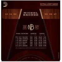 D'Addario NB1047 набор струн для 6-струнной акустической гитары, размер 10-47