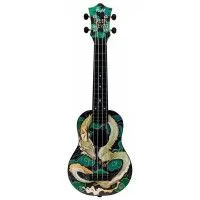 Flight TUS-JADE DRAGON Укулеле Travel сопрано, с рисунком Green Apelsin, чехол в комплекте