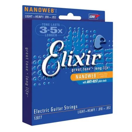 Набор струн для 6-струнной электрогитары Elixir 12077 NanoWeb