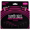 Ernie Ball 6224 Набор из 10-х патчей JACK 1/4" (угловой) ⇔ JACK 1/4" (угловой) разной длины, чёрные