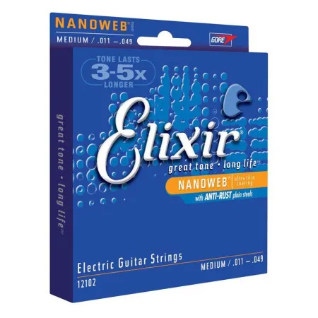 Набор струн для 6-струнной электрогитары Elixir 12102 NanoWeb
