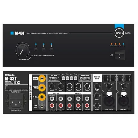 CVGaudio M-43T Микшер-усилитель трансляционный, 40W/100V