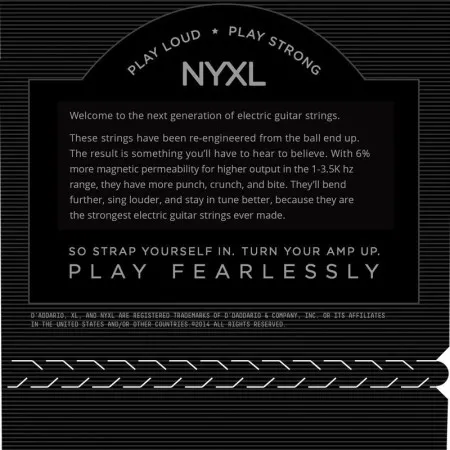 Набор струн для 6-струнной электрогитары D`ADDARIO NYXL0942