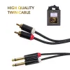 KUPFERN KFAC05-1M Шнур аудио 2хJACK 1/4" (mono) прямые ⇔ 2хRCA (male) прямые, длина 1 метр