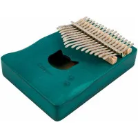 BEE EK05 Калимба 17 язычков, красное дерево, резонаторное отверстие КОТИК, цвет синий, аксессуары