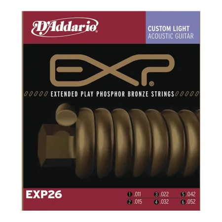 Набор струн для 6-струнной акустической гитары D`ADDARIO EXP26