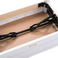 Rin LB-31WHG Банкетка с регулировкой высоты, дерево/искусственная кожа, белая, глянцевый лак