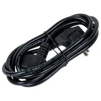 GoPower 00-00024536 Шнур питания евровилка-C13 (female) 1.8м ПВХ 0.75мм угловой, черный