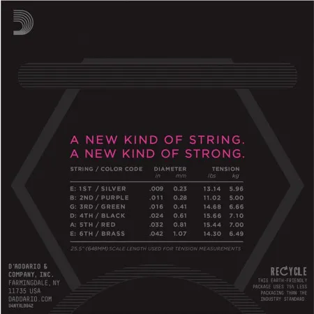 Набор струн для 6-струнной электрогитары D`ADDARIO NYXL0942