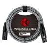 Kirlin MWC-270 1M BKA Шнур микрофонный XLR (female) ⇔ XLR (male), 1 метр, черный/серый