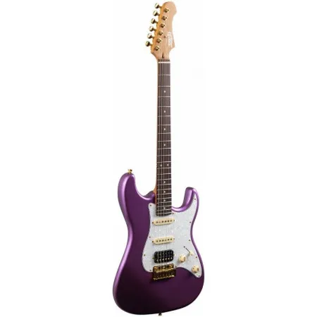 JET JS-480 VI G Электрогитара, Stratocaster, цвет фиолетовый металлик, золотая фурнитура