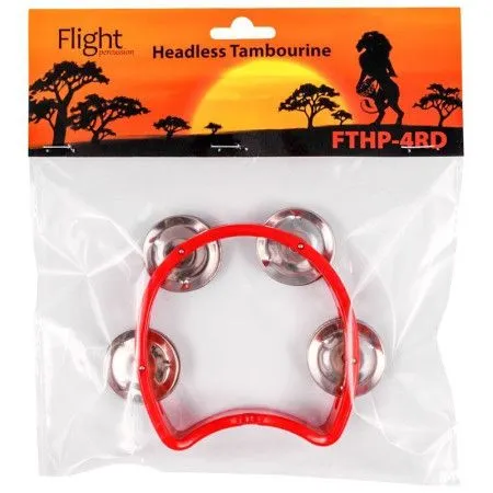 FLIGHT FTHP-4 RD Тамбурин без мембраны, 4 пары джинглов, цвет красный