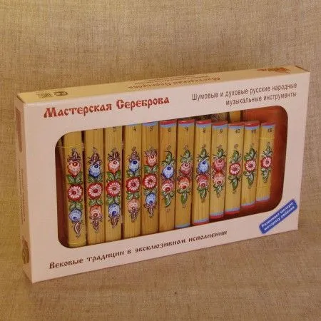 Мастерская Сереброва (к1-кс-05) Ксилофон диатонический, 12 пластин с росписью