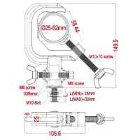 LEXOR 188BK-DZ Струбцина C-типа для труб 25-52 мм, нагрузка до 200 кг, чёрная
