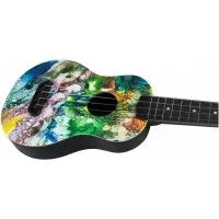 Flight ULTRA S-42 Underwater Укулеле сопрано с чехлом, рисунок - акварельные разводы