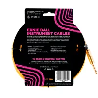 Ernie Ball 6070 Шнур инструментальный JACK 1/4" (прямой) ⇔ JACK 1/4" (угловой), 7.62м., золотой