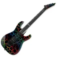 ESP LTD MIRAGE DELUXE '87 RBCRK Электрогитара 6-струнная, черная, с рисунком Rainbow Crackle ESP LTD MIRAGE DELUXE '87 RBCRK Электрогитара 6-струнная, черная, с рисунком Rainbow Crackle