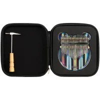 NALU NK-RBE Калимба "медвежонок" из прозрачного радужного акрила, ключ и чехол в комплекте