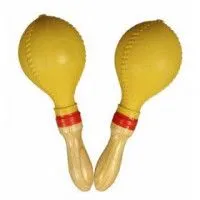 FLIGHT FMP-255Y Маракасы пластиковые с деревянной ручкой, 25.5х9см