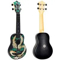 Flight TUS-JADE DRAGON Укулеле Travel сопрано, с рисунком Green Apelsin, чехол в комплекте