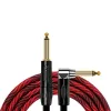 Kirlin IWB-202BFGL 3M WBR Шнур гитарный JACK 1/4"(прямой) ⇔ JACK 1/4"(угловой), 3м., красная волна