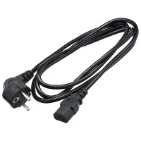 GoPower 00-00027328 Шнур питания евровилка CEE 7/7-C13 (female) 3.0м, ПВХ 0.75мм, черный