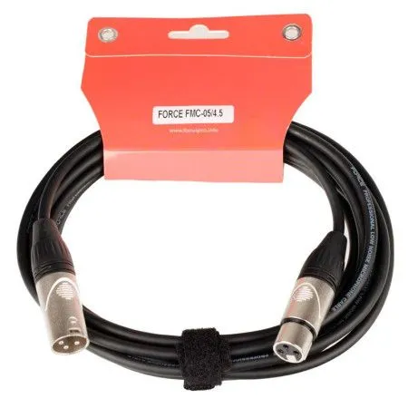 FORCE FMC-05/4,5 Шнур микрофонный XLR (F) ⇔ XLR (M), 4.5 метра, черный
