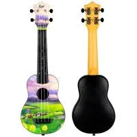 Flight TUS40 VIEW Укулеле Travel, сопрано, с рисунком, чехол в комплекте