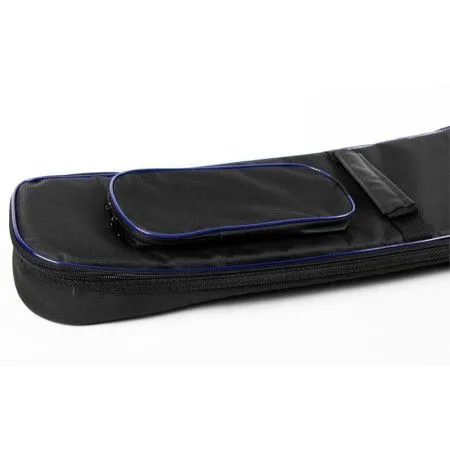 FORCE DLX-B BU Чехол для бас гитары, с утеплителем, серия DELUXE, цвет чёрный с синим кантом
