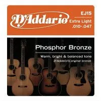 Набор струн для 6-струнной акустической гитары D`ADDARIO EJ15