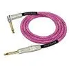 Kirlin IWB-202PFGL 3M WPP Шнур гитарный JACK 1/4"(прямой) ⇔ JACK 1/4"(угловой), 3 м, розовая волна