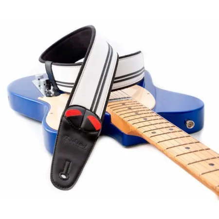 RightOn Straps Mojo Race B&W Ремень для гитары, экокожа, чёрный/белый