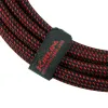 Kirlin IWB-202BFGL 6M BR Шнур гитарный JACK 1/4"(прямой) ⇔ JACK 1/4"(угловой), 6 метров, черн/красн