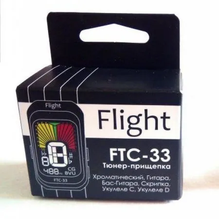 Flight FTC-33 Тюнер-прищепка хроматический, цветной дисплей