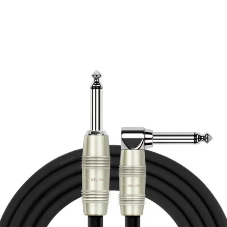 Kirlin IP-202PR 6M BK Шнур инструментальный JACK 1/4"(прямой) ⇔ JACK 1/4"(угловой), 6 метров, черный