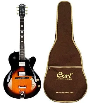 CORT Yorktown TAB W_BAG Электрогитара полуакустическая с чехлом, цвет табачный санбёрст