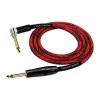 Kirlin IWB-202BFGL 3M WBR Шнур гитарный JACK 1/4"(прямой) ⇔ JACK 1/4"(угловой), 3м., красная волна
