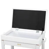 Rin LB-31WHG Банкетка с регулировкой высоты, дерево/искусственная кожа, белая, глянцевый лак