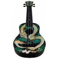 Flight TUS-JADE DRAGON Укулеле Travel сопрано, с рисунком Green Apelsin, чехол в комплекте