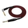 Kirlin IWB-202BFGL 3M BR Шнур гитарный JACK 1/4"(прямой) ⇔ JACK 1/4"(угловой), 3метра, черн/красн