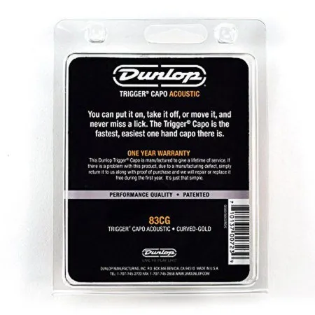 Dunlop 83CG Acoustic Curved Trigger® Каподастр для акустической гитары, золото, для неплоского грифа