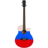 Elitaro L4040 RU Flag Гитара акустическая, Фолк с вырезом, российский флаг