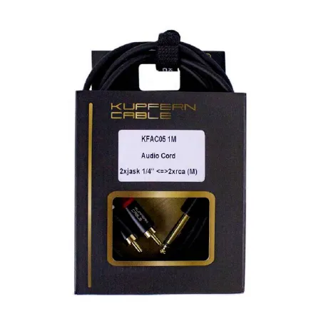 KUPFERN KFAC05-1M Шнур аудио 2хJACK 1/4" (mono) прямые ⇔ 2хRCA (male) прямые, длина 1 метр