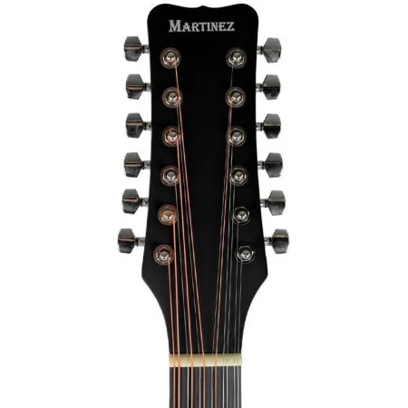 Martinez FAW-802-12 TBK Гитара акустическая 41",12 струн, Dreadnought, цвет прозрачный черный