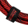 Kirlin IWB-202BFGL 3M WBR Шнур гитарный JACK 1/4"(прямой) ⇔ JACK 1/4"(угловой), 3м., красная волна