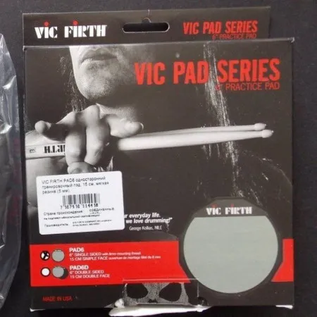 VIC FIRTH PAD-6 Пэд тренировочный, односторонний, 6