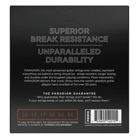 Ernie Ball 2015 Набор струн для 6-струнной электрогитары Paradigm, размер 10-52