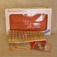 Мастерская Сереброва (к1-кс-05) Ксилофон диатонический, 12 пластин с росписью