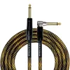 Kirlin IWB-202BFGL 6M WBO Шнур гитарный JACK 1/4"(прямой) ⇔ JACK 1/4"(угловой), 6 м., золотая волна
