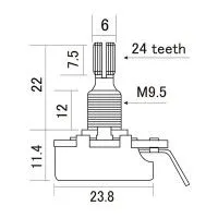Hosco H-CTS-A250 Потенциометр A250K, логарифмическая характеристика